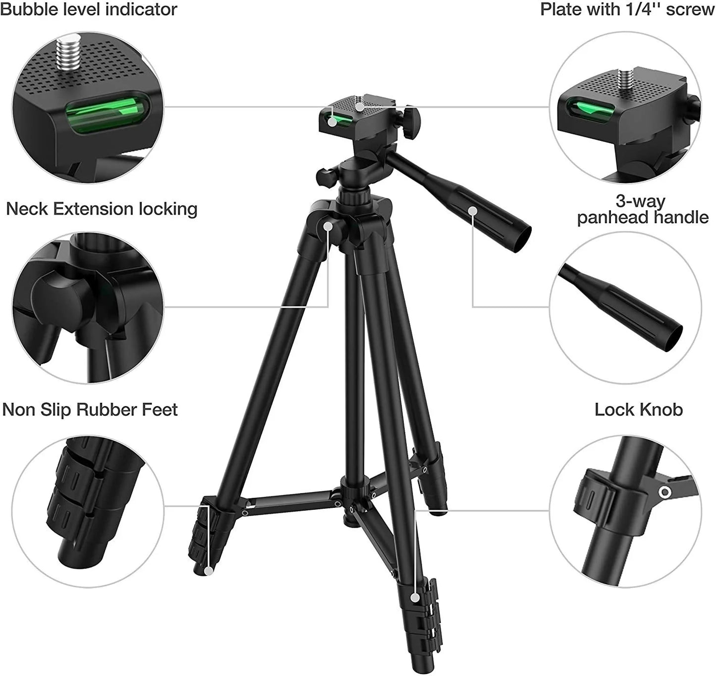 Trépied Universel 100cm pour Smartphone & Caméra - Support Vidéo avec Télécommande Bluetooth