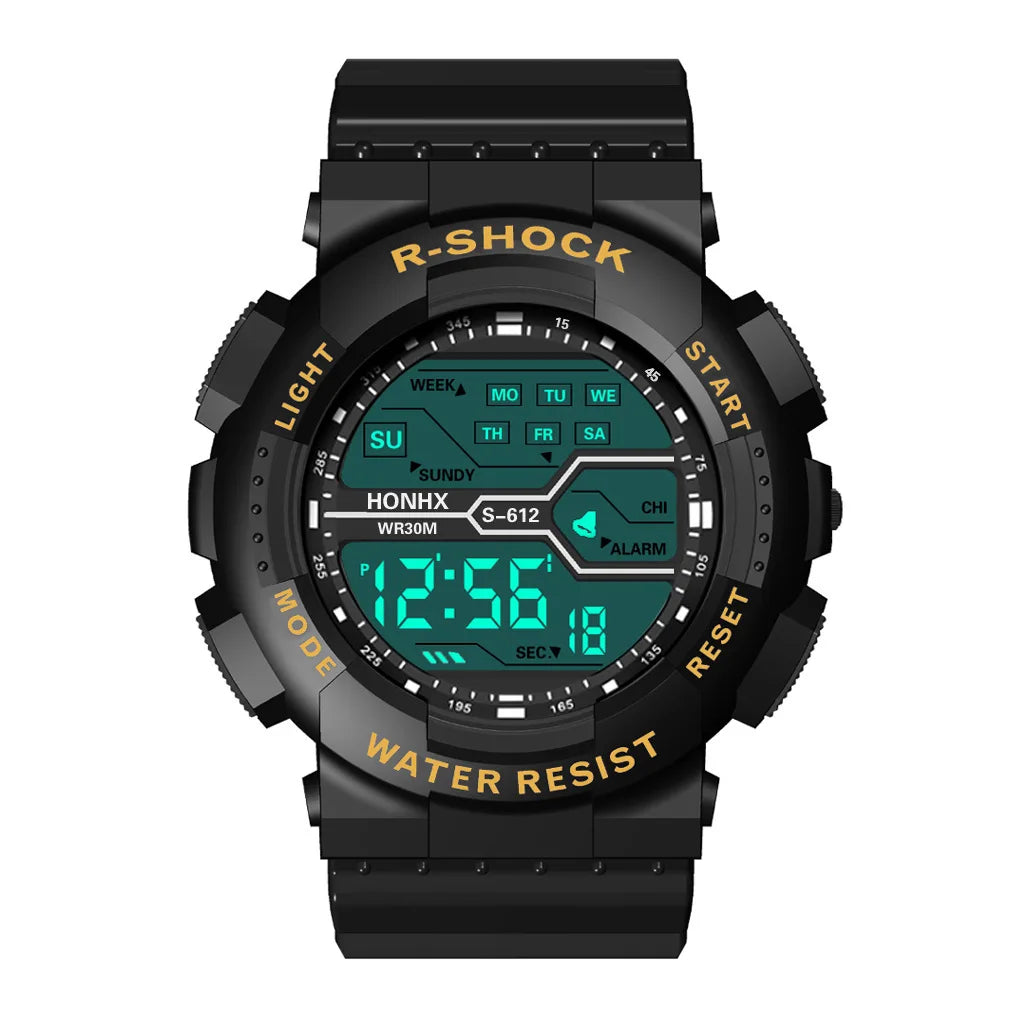 Montre Sport Étanche pour Homme - Grand Écran LED, Multifonction, Affichage Lumineux, Style Militaire