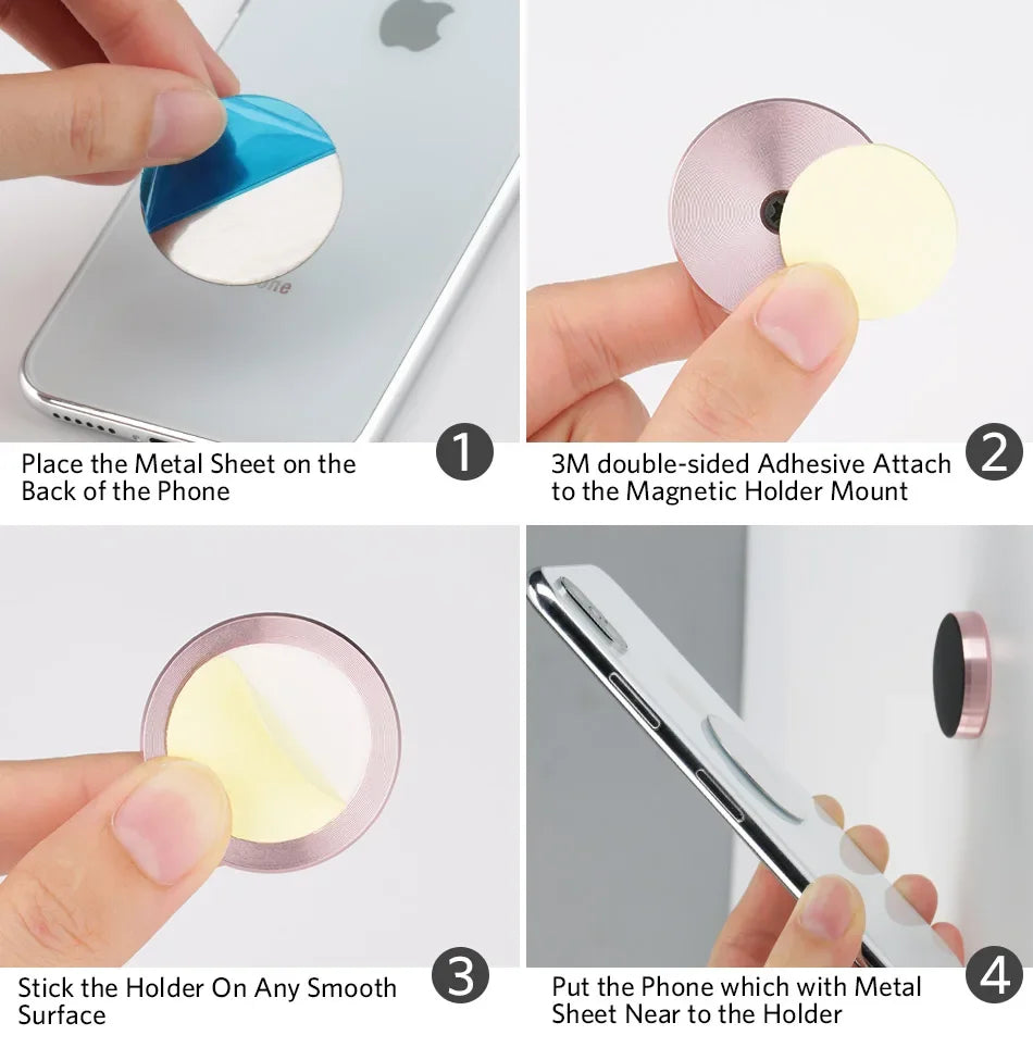 Support Téléphone Magnétique Universel - Fixation Voiture & Maison, Compatible iPhone, Xiaomi, Samsung, Huawei