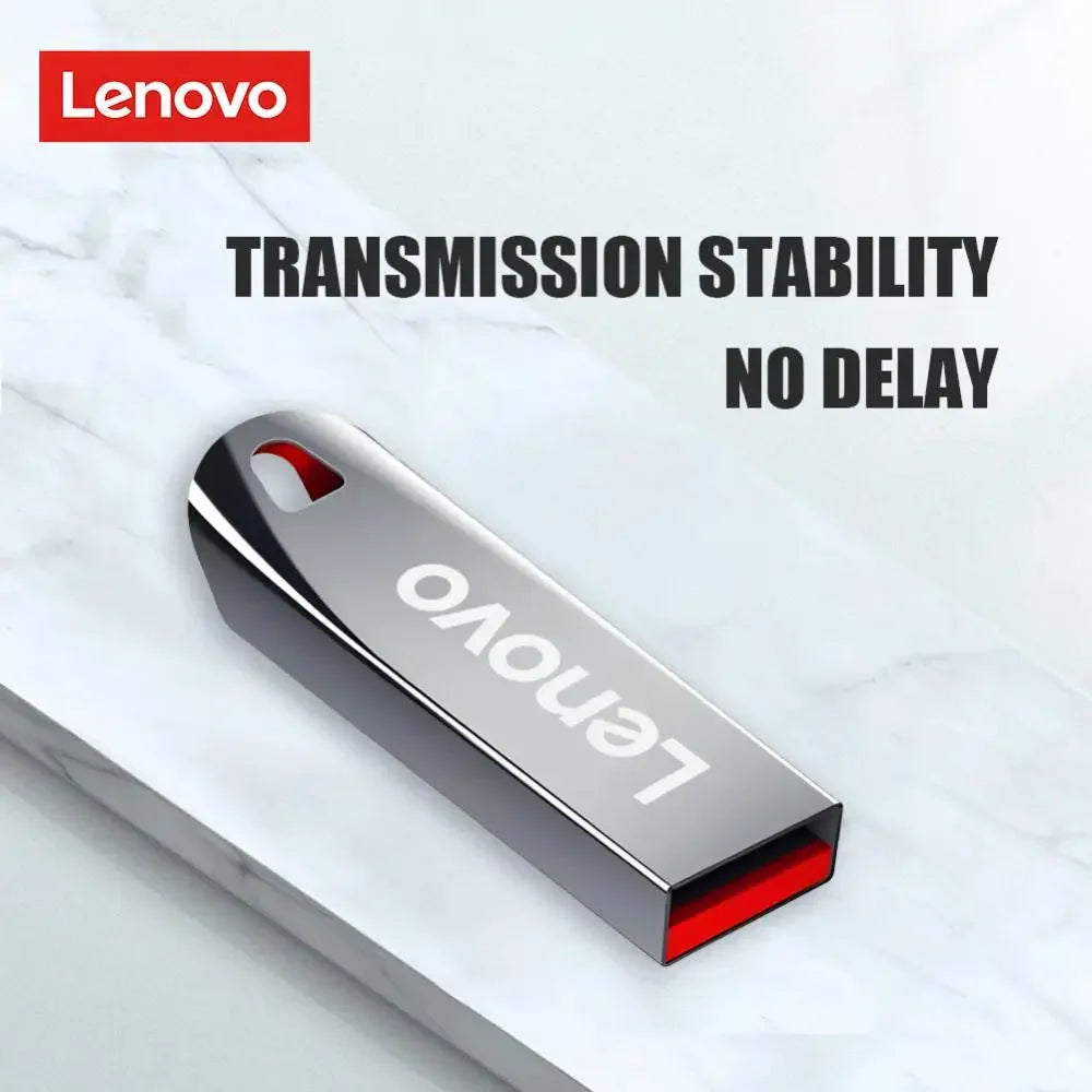 Clé USB Lenovo 2 To - USB 3.0 Haute Vitesse, Métal, Étanche, Stockage Portable