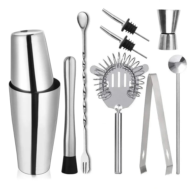 Kit Cocktail Shaker en Acier Inoxydable – 1/3/6/9/11 Pièces, Outils de Barman