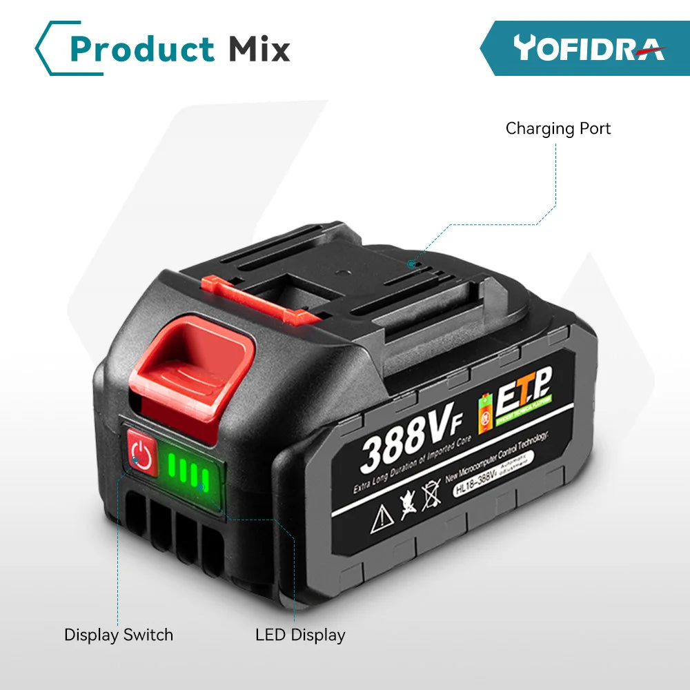 YOFIDRA 200 Bar 3500W - Nettoyeur Haute Pression Électrique Sans Fil, 6-en-1, Compatible Batterie Makita 18V