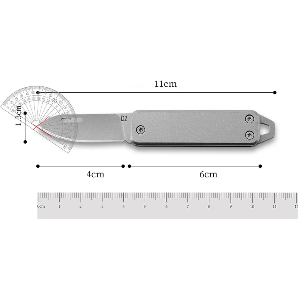 Couteau Pliant Multifonction en Acier Inoxydable - Compact, Portable, Porte-Clés, Couteau de Poche pour Extérieur & Maison