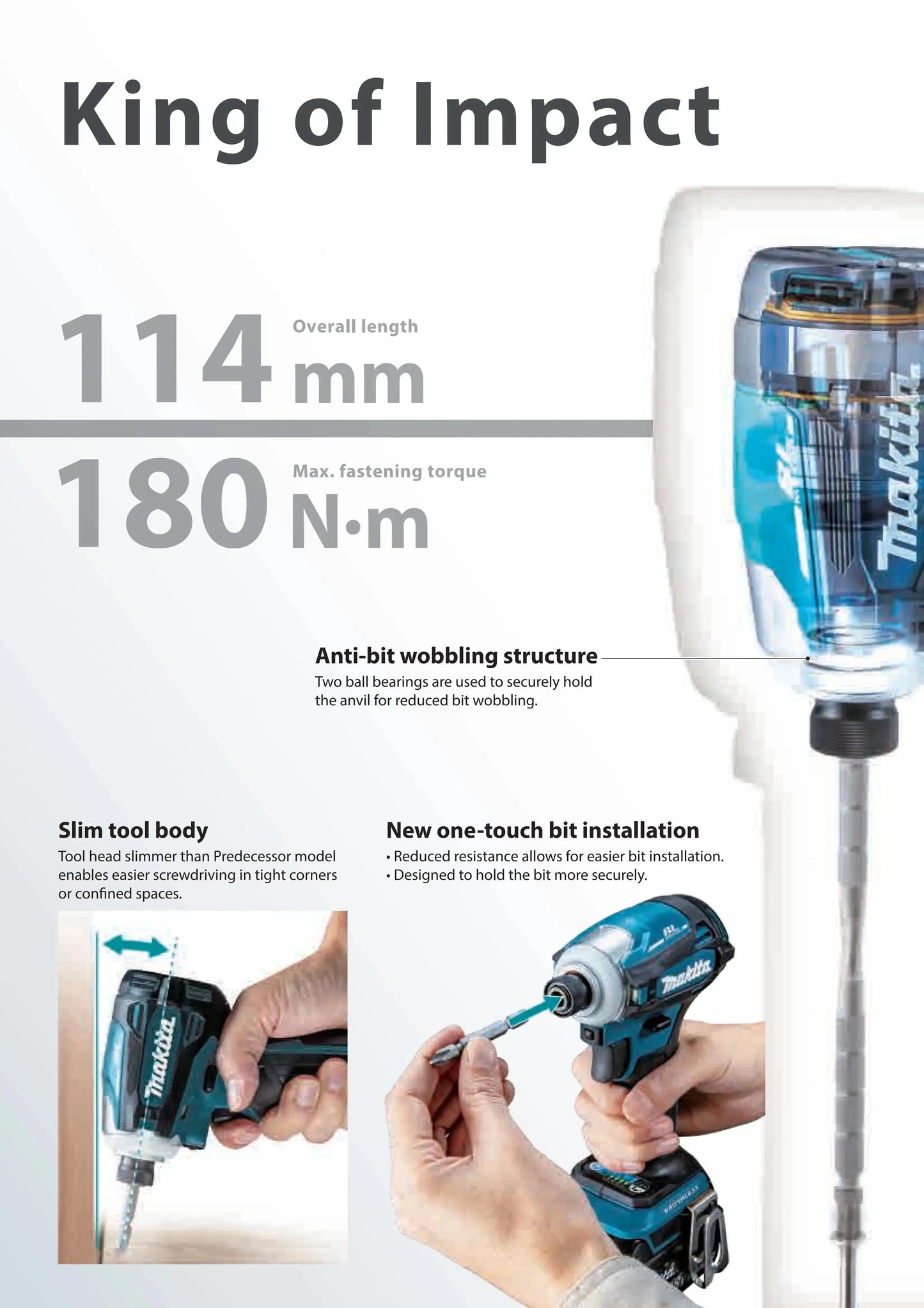 Makita DTD172 - Visseuse à Chocs Sans Fil 18V, Moteur Brushless, Compacte et Puissante