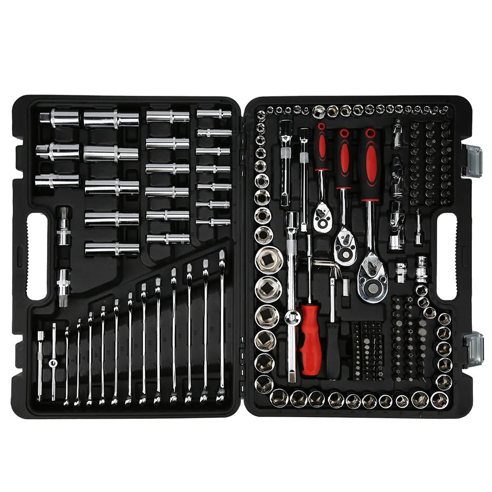 Coffret de Clés à Cliquet & Douilles 215 Pièces – Outil Polyvalent pour Réparations & Bricolage !