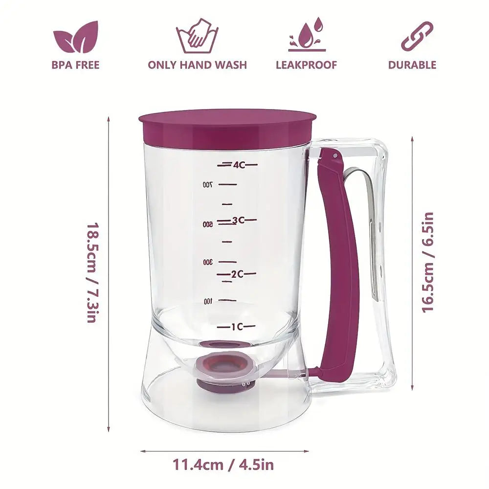 Distributeur de Pâte Pliable – Idéal pour Pancakes, Cupcakes, Gaufres & Muffins