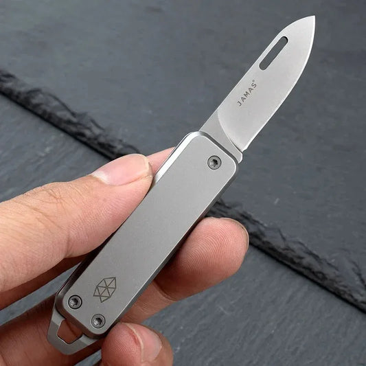 Couteau Pliant Multifonction en Acier Inoxydable - Compact, Portable, Porte-Clés, Couteau de Poche pour Extérieur & Maison