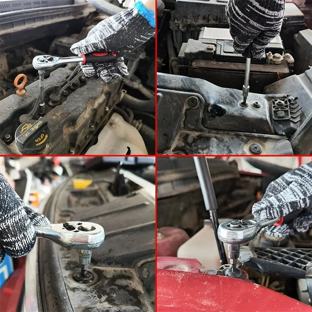 Kit de Douilles à Cliquet 12 Pièces – Outil Indispensable pour la Réparation Auto & Bricolage