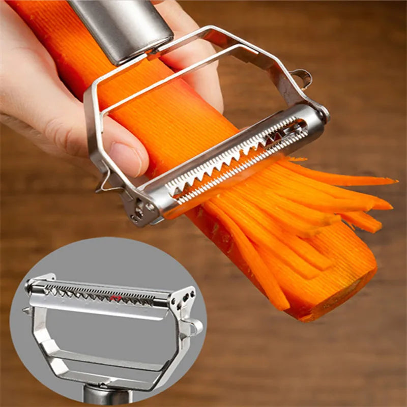 Éplucheur de Cuisine Multifonction – Acier Inoxydable, Durable et Polyvalent