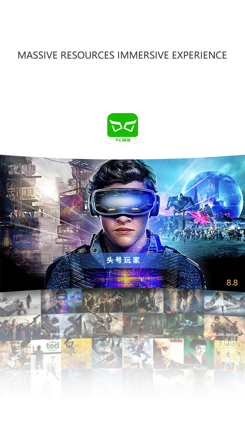 Casque de Réalité Virtuelle VR - Lunettes 3D pour Smartphones, Expérience Immersive pour Jeux & Vidéos