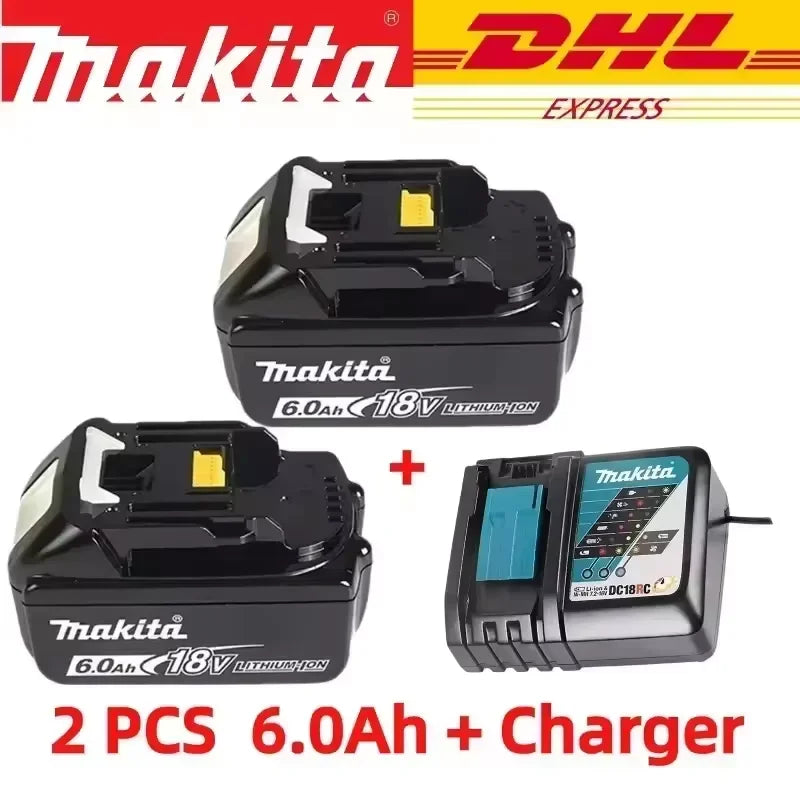 Batterie Makita 18V 6.0Ah - 100% Originale, Rechargeable, Compatible BL1830, BL1840, BL1850, BL1860B