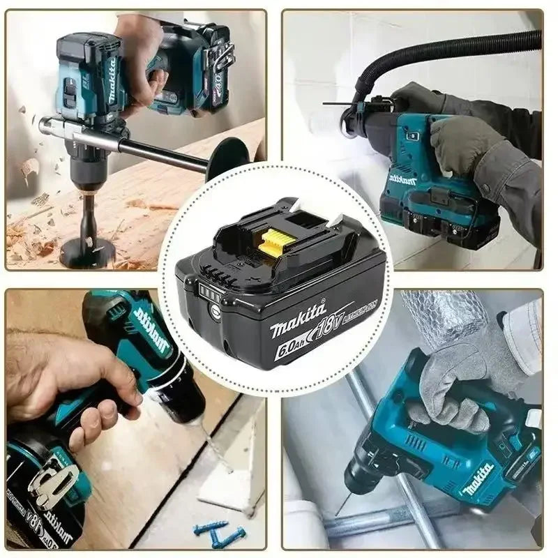 Batterie Makita 18V 6.0Ah - 100% Originale, Rechargeable, Compatible BL1830, BL1840, BL1850, BL1860B