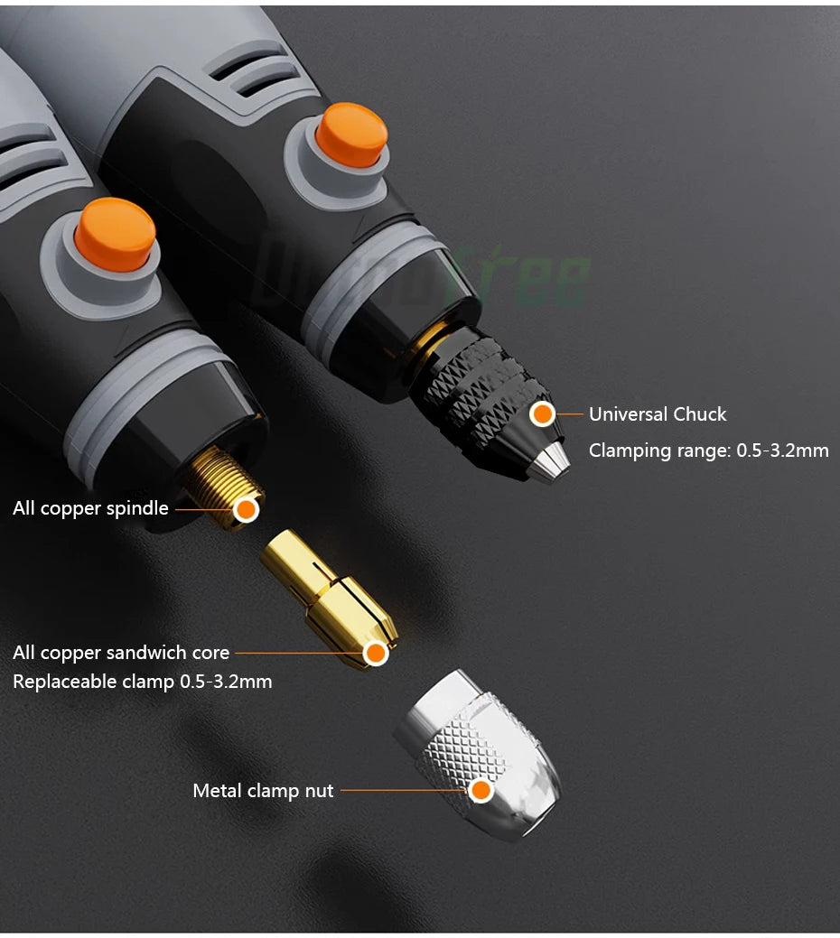 Mini Outil Rotatif Sans Fil 35W – USB Rechargeable, 3 Vitesses, Perçage & Gravure