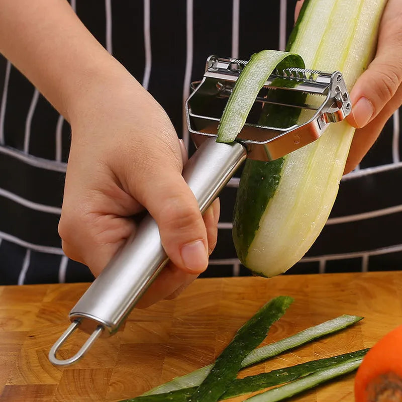 Éplucheur de Cuisine Multifonction – Acier Inoxydable, Durable et Polyvalent