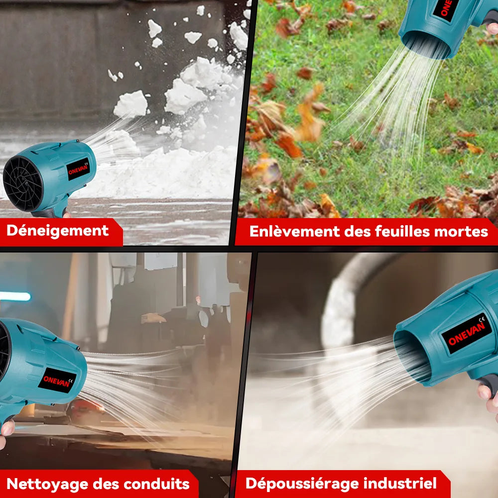 ONEVAN Souffleur Électrique Brushless 2000W - Turbo Jet 200M/S, Séchage Voiture & Soufflage Poussière, Compatible Batterie Makita 18V