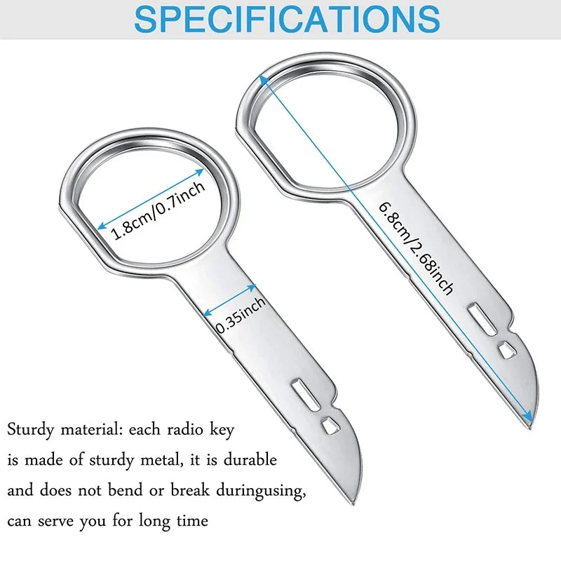 Lot de 4 Outils d’Extraction pour Autoradio - Clés de Dépose Stéréo Universelles, Outil de Démontage & Installation
