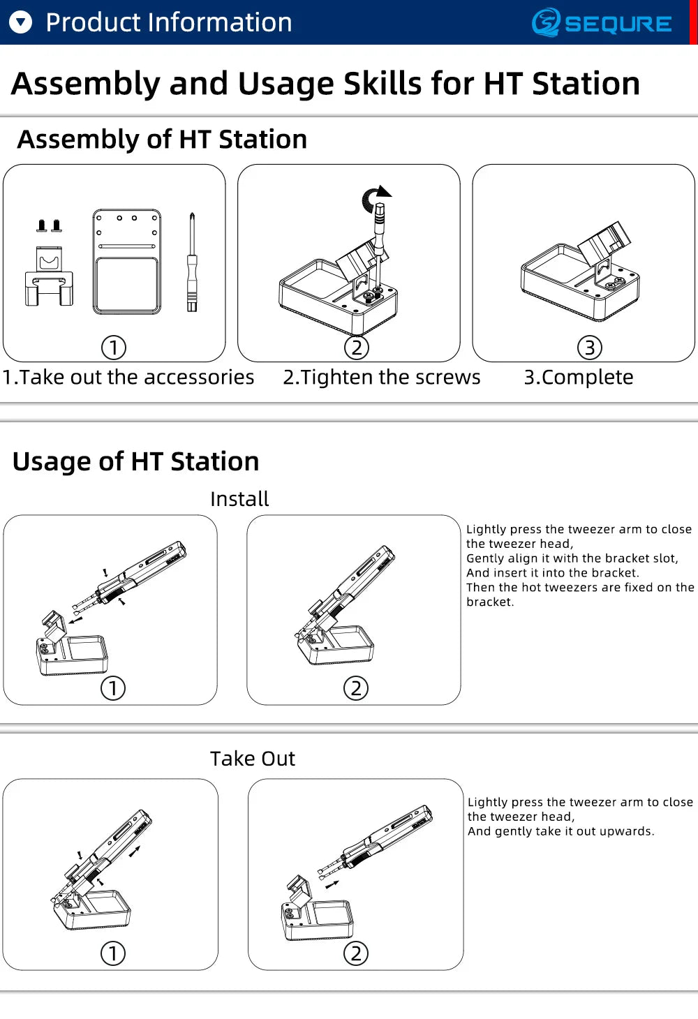 SEQURE HT140 2-en-1 – Pince Chauffante & Fer à Souder Portable, Compatible C210