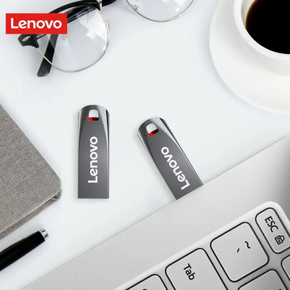 Clé USB Lenovo 2 To - USB 3.0 Haute Vitesse, Métal, Étanche, Stockage Portable