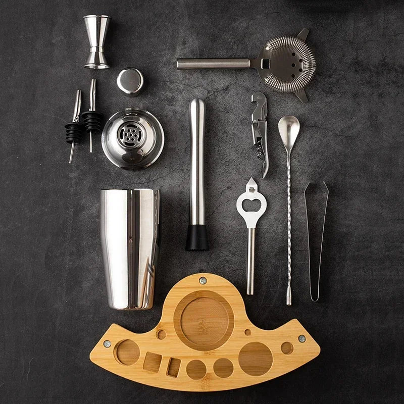 Kit Cocktail Shaker en Acier Inoxydable – 1/3/6/9/11 Pièces, Outils de Barman