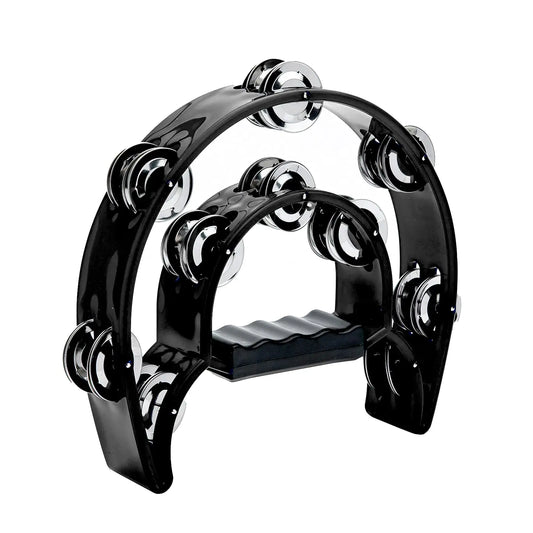 Tambourin Demi-Lune à Double Rangée de Cymbalettes - Instrument de Percussion Manuel pour Enfants, Adultes & Fêtes