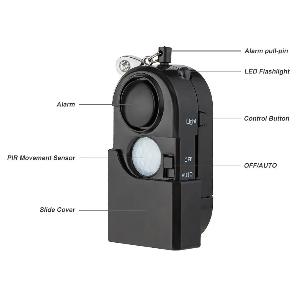 Alarme de Détection de Mouvement KERUI - Mini Alarme Portable 120dB, Sirène SOS & LED, Sécurité pour Voyage, Maison & Enfants