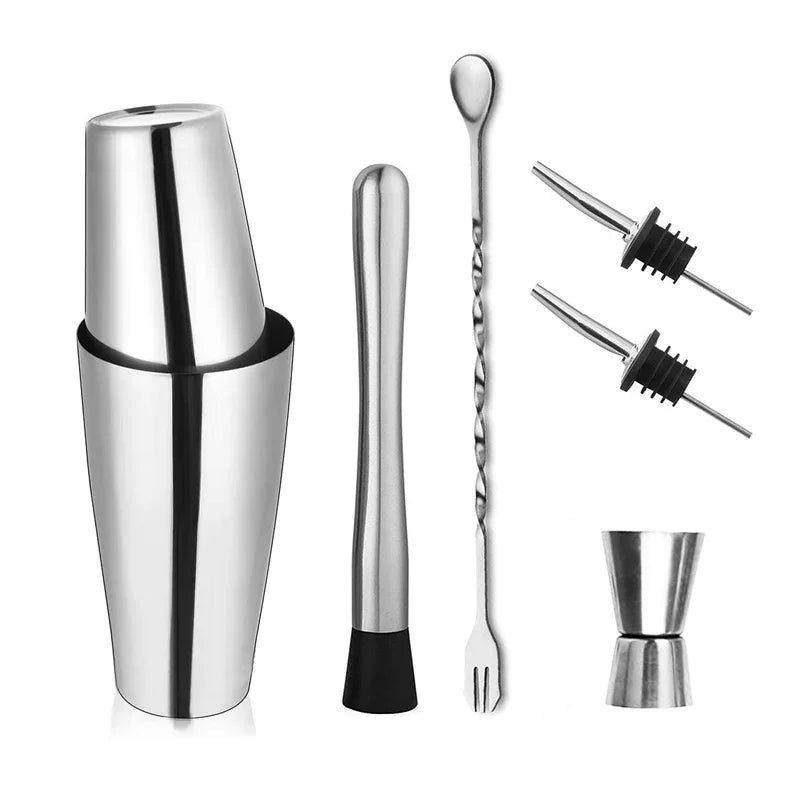Kit Cocktail Shaker en Acier Inoxydable – 1/3/6/9/11 Pièces, Outils de Barman