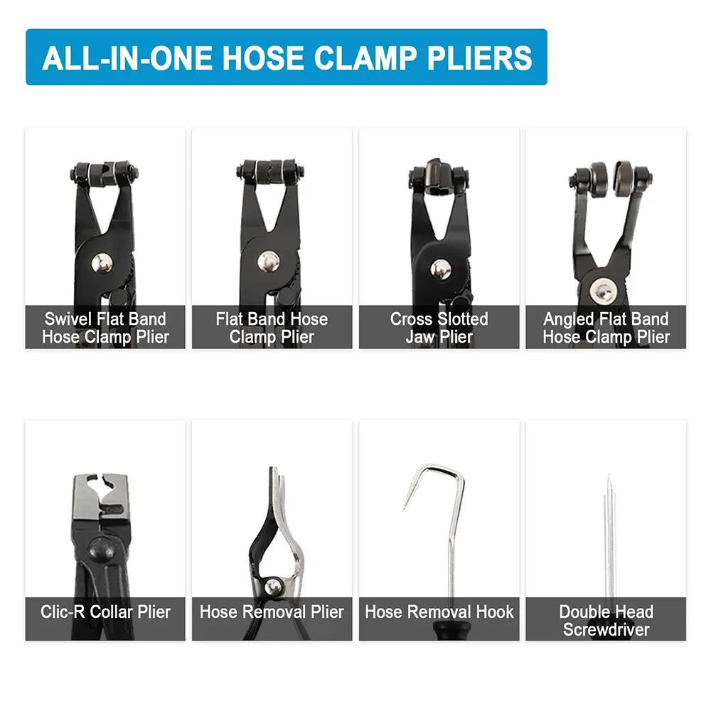 Set de 9 Pinces à Colliers de Durite Longues Portées - Outils Auto pour Durites de Carburant, Huile & Eau