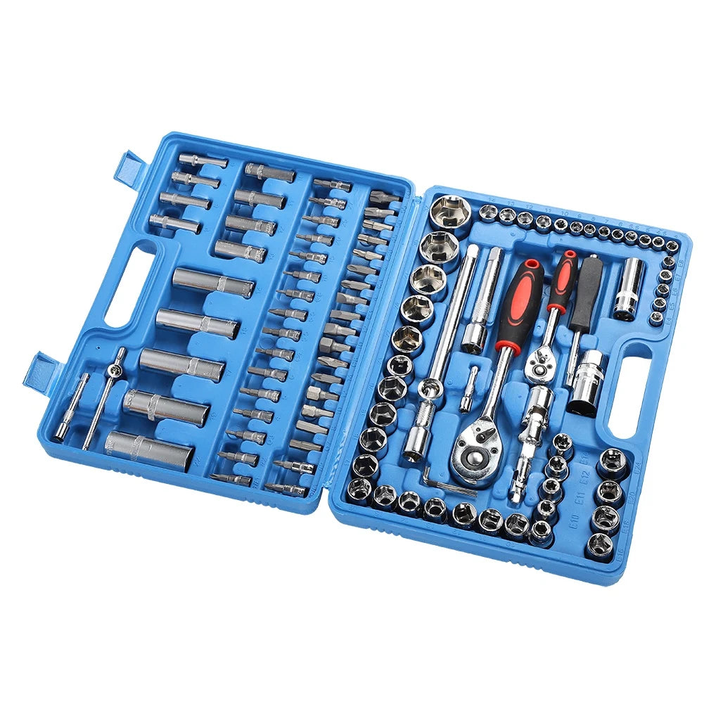 Coffret Clés à Cliquet & Douilles 108 Pièces – Outils de Réparation Auto & Bricolage !