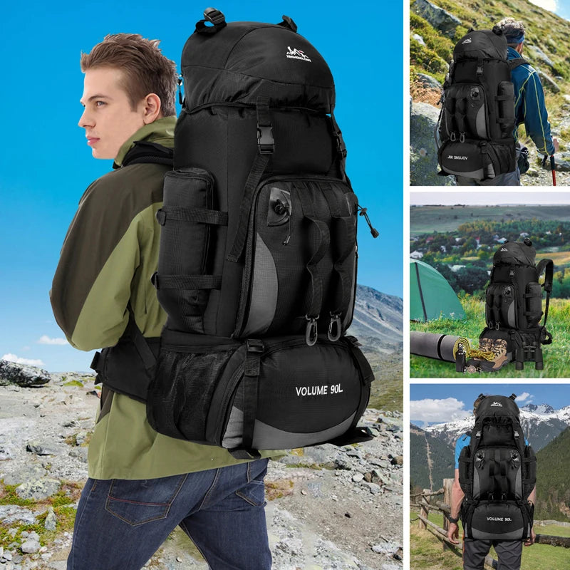 Sac à Dos de Randonnée 90L - Étanche, Grande Capacité, Idéal pour Trekking, Camping & Voyages