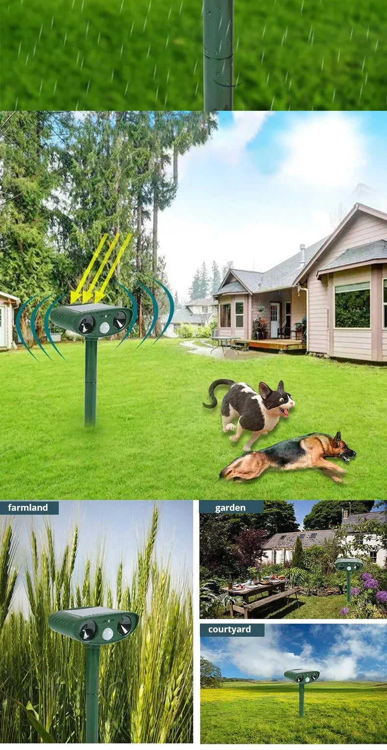 Répulsif Ultrason Solaire – Anti-Chats, Chiens & Animaux Nuisibles