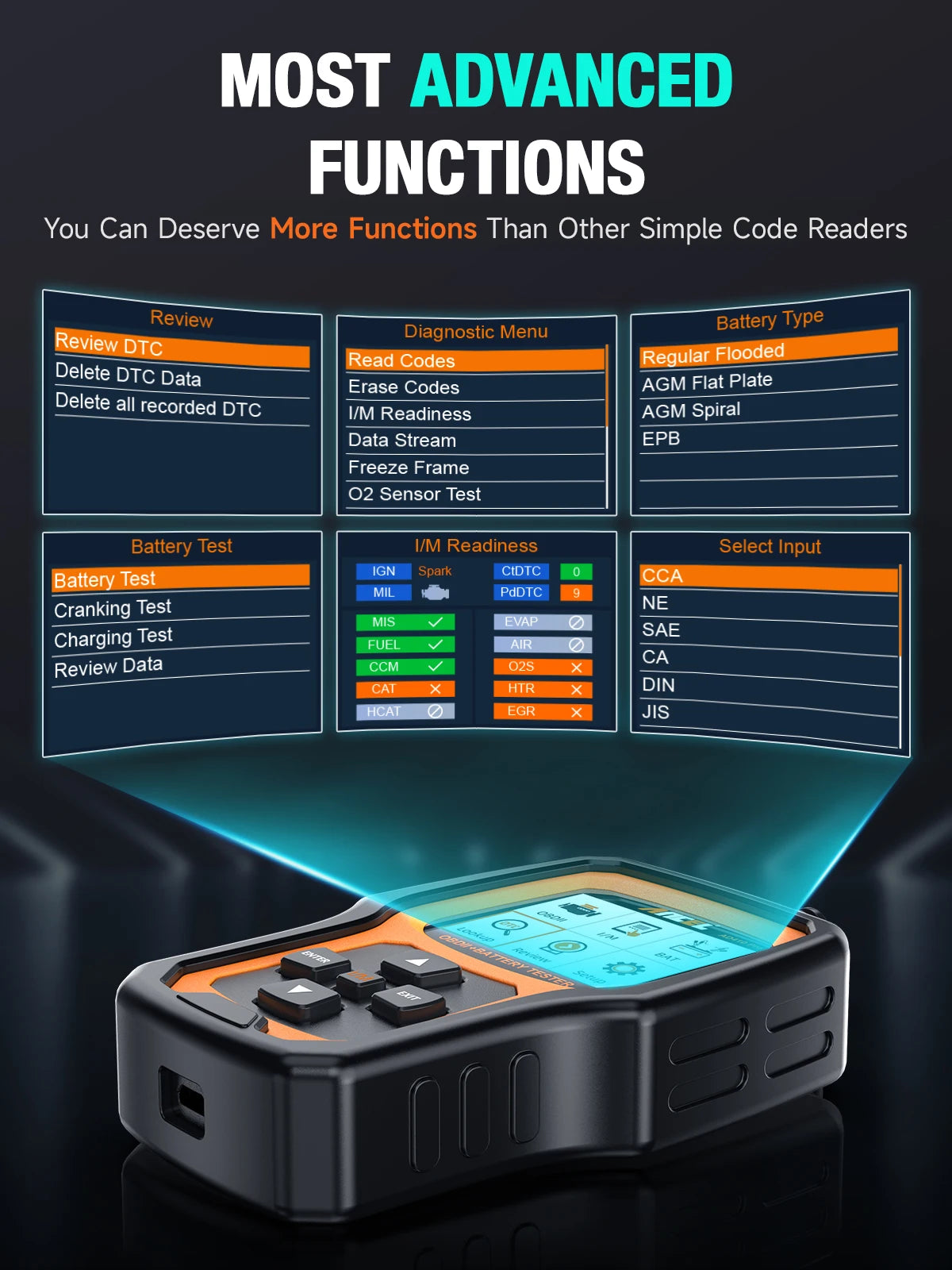ANCEL AD410 PRO – Lecteur de Codes OBD2 & Testeur de Batterie