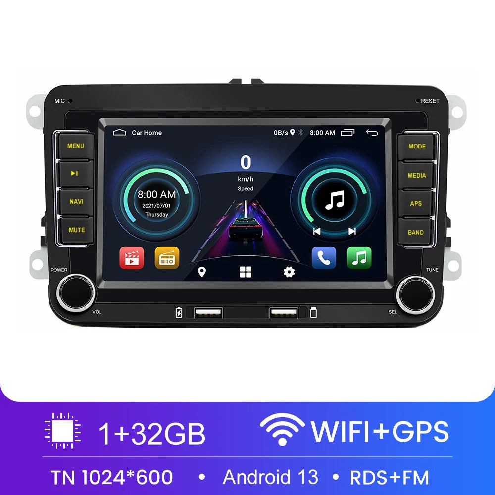 Autoradio 2 DIN Android 11 - Écran Multimédia GPS, WiFi, CarPlay, Compatible Volkswagen, Skoda, Octavia, Golf 5/6, Touran, Passat, Polo, Jetta