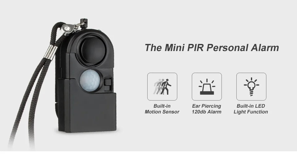 Alarme de Détection de Mouvement KERUI - Mini Alarme Portable 120dB, Sirène SOS & LED, Sécurité pour Voyage, Maison & Enfants
