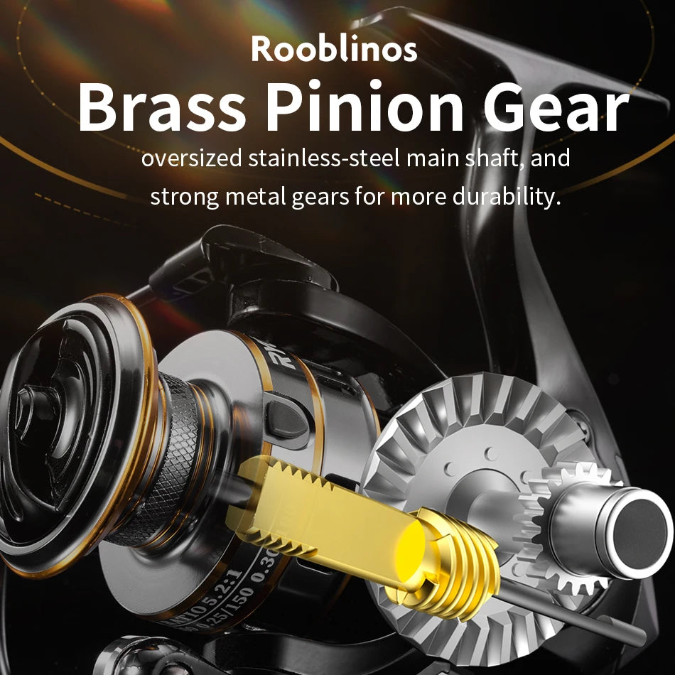 Moulinet Spinning ROOBLINOS RY - Ultraléger, Cadre Métallique, Haute Vitesse 5.2:1, Ultra Fluide & Résistant