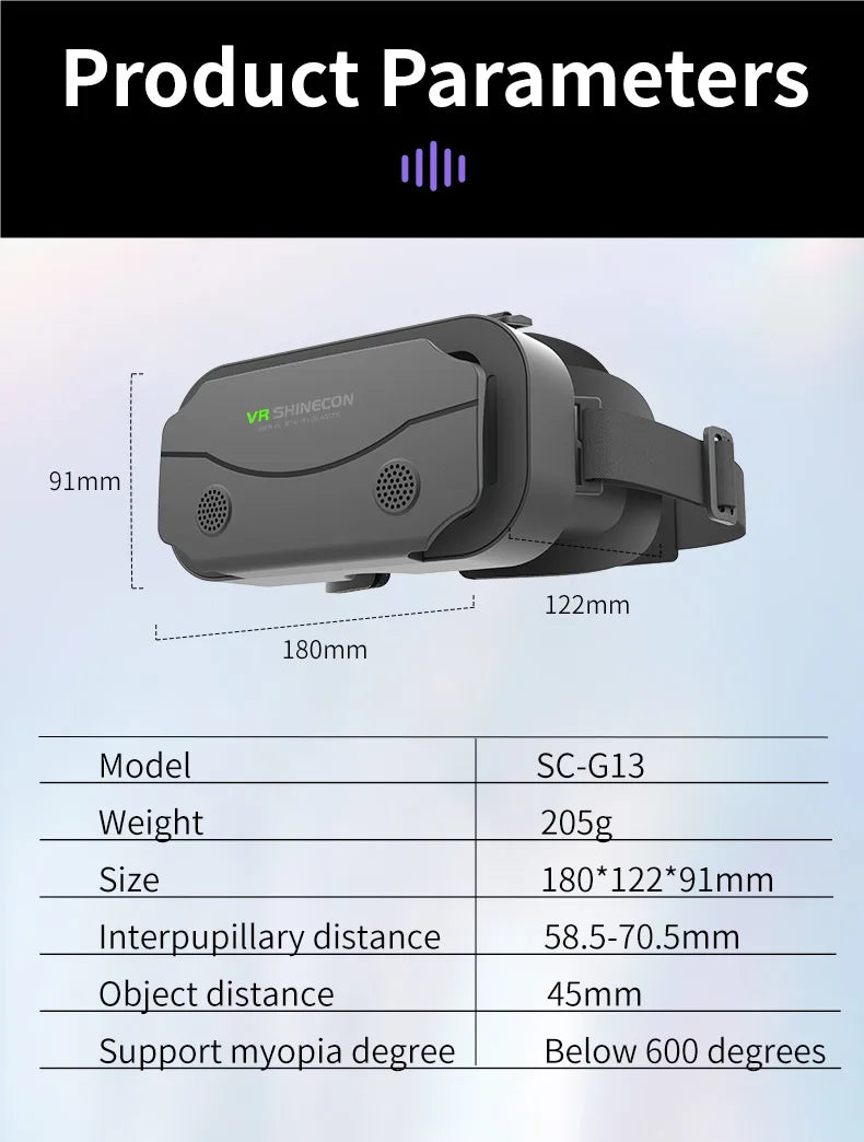 Casque de Réalité Virtuelle VR - Lunettes 3D pour Smartphones, Expérience Immersive pour Jeux & Vidéos