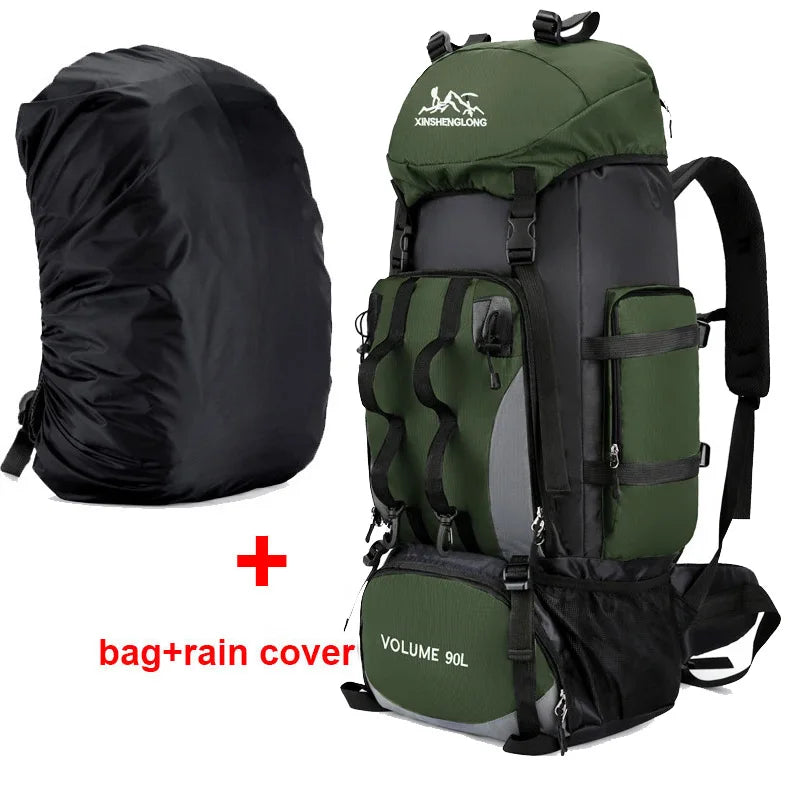 Sac à Dos de Randonnée 90L - Étanche, Grande Capacité, Idéal pour Trekking, Camping & Voyages