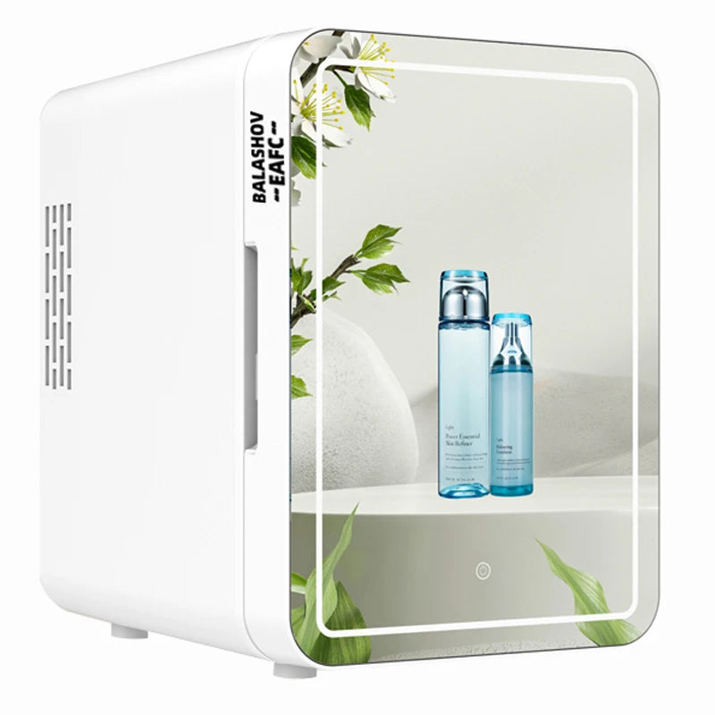 Mini Frigo 4L avec Miroir LED - Réfrigérateur Portable pour Cosmétiques & Soins, Utilisation à Domicile ou en Voiture