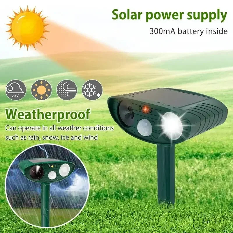 Répulsif Ultrason Solaire – Anti-Chats, Chiens & Animaux Nuisibles