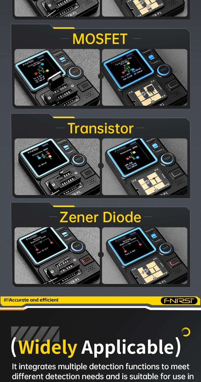 Testeur Multifonction FNIRSI LCR-P1 – Mesure des Transistors, Diodes, Capacitance, Résistance, LCR et ESR