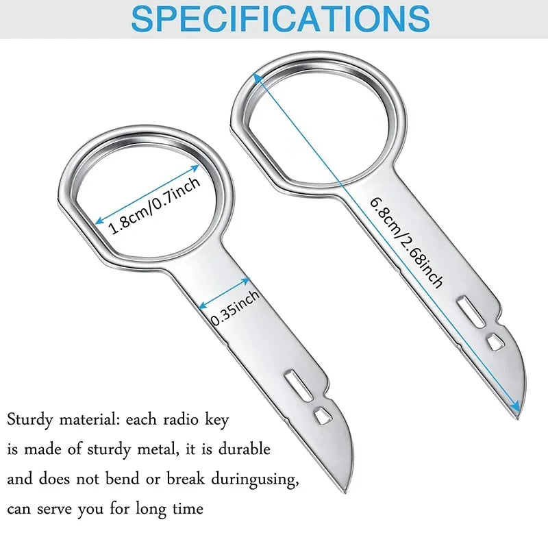 Lot de 4 Outils d’Extraction pour Autoradio - Clés de Dépose Stéréo Universelles, Outil de Démontage & Installation