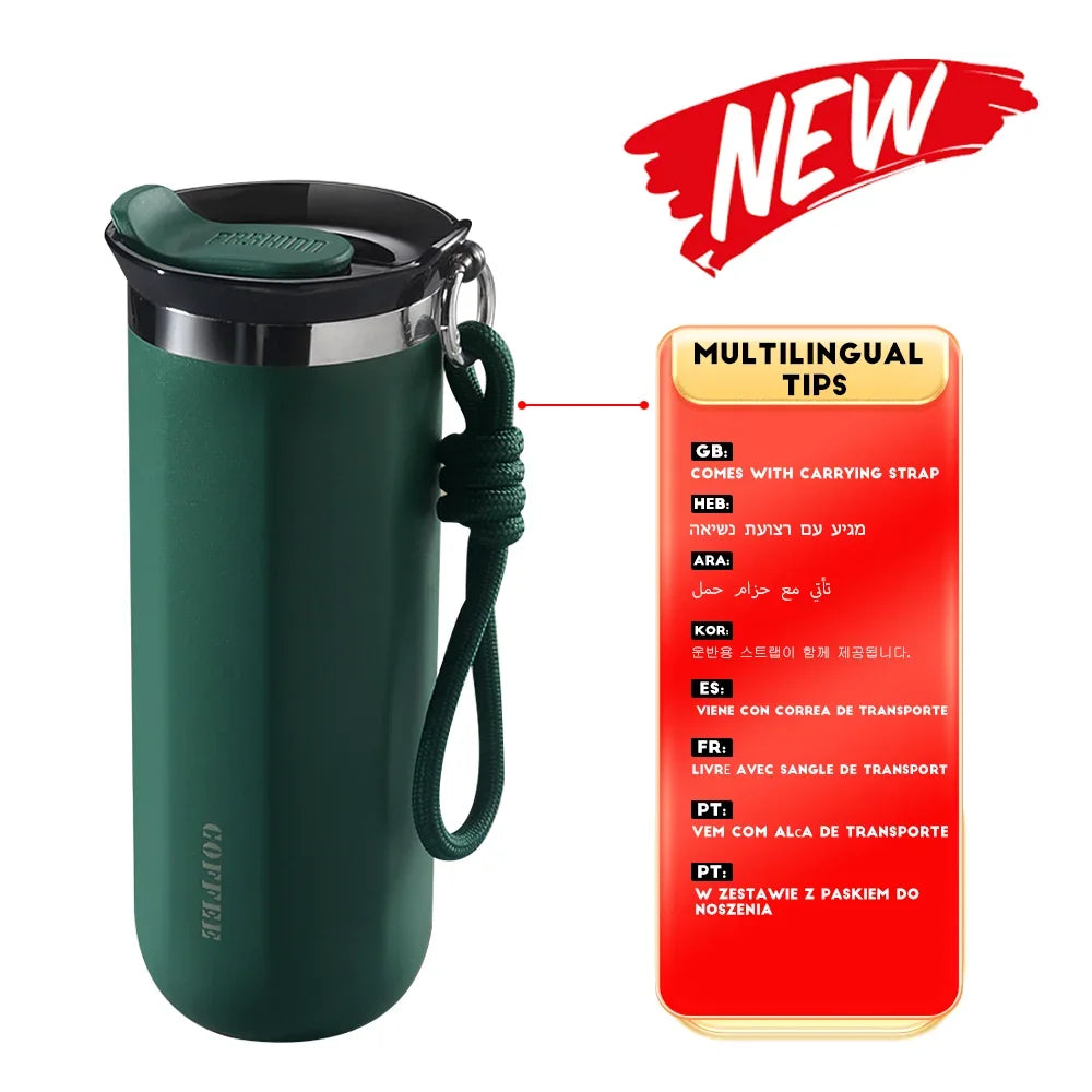 Bouteille Isotherme en Acier Inoxydable - Mug Thermique, Thermos pour Café, Eau & Boissons Chaudes/Froides, Anti-Fuite