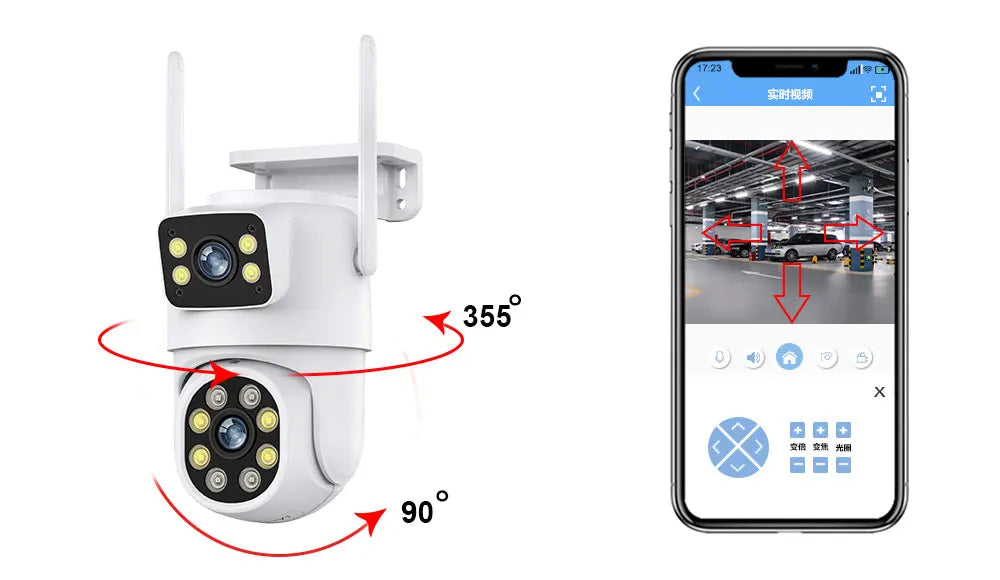 Caméra de Surveillance Tuya 4K 8MP - Double Objectif, PTZ WiFi, AI Tracking, Vision Nocturne, Audio Bidirectionnel, Sécurité Extérieure