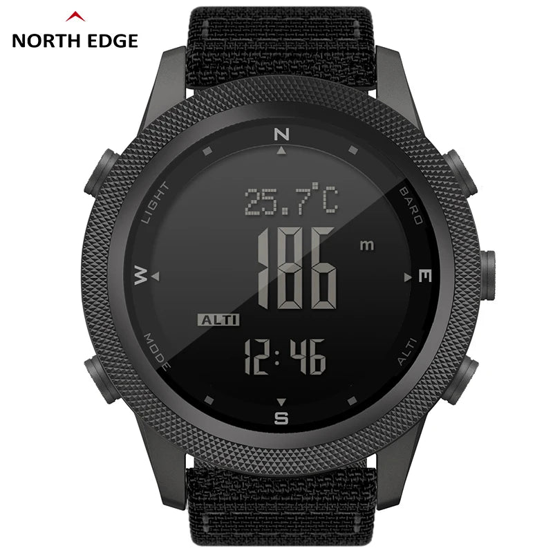 Montre Sportive NORTH EDGE APACHE-46 - Outdoor, Altimètre, Baromètre, Boussole, Étanche 50M
