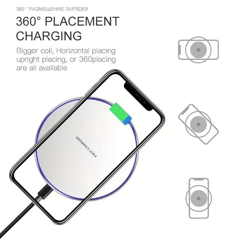 Chargeur Sans Fil 30W - Station de Charge Rapide Induction pour iPhone 15/14/13/12 Pro Max, Samsung S23/S22, Xiaomi, Huawei