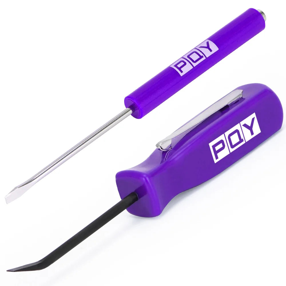 Mini Tournevis de Poche & Pied-de-Biche Magnétique - Compact, Anglé, Prise Ergonomique à 4 Faces