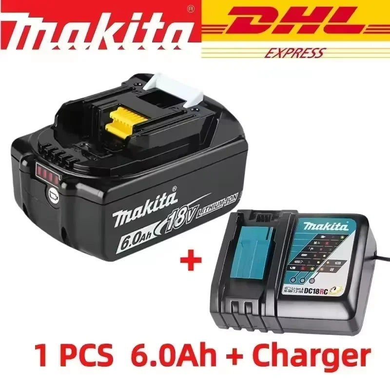 Batterie Makita 18V 6.0Ah - 100% Originale, Rechargeable, Compatible BL1830, BL1840, BL1850, BL1860B