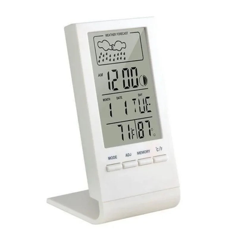 Horloge Numérique LED Multifonction - Thermomètre, Hygromètre, Réveil, Station Météo Intérieure/Extérieure