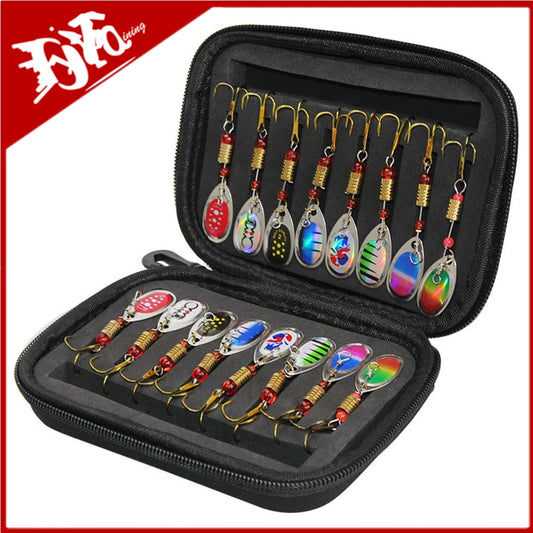 Set de 16 Leurres Métalliques Spoon & Spinner - Cuillers Vibrantes & Crankbaits pour Brochet, Perche & Carnassiers