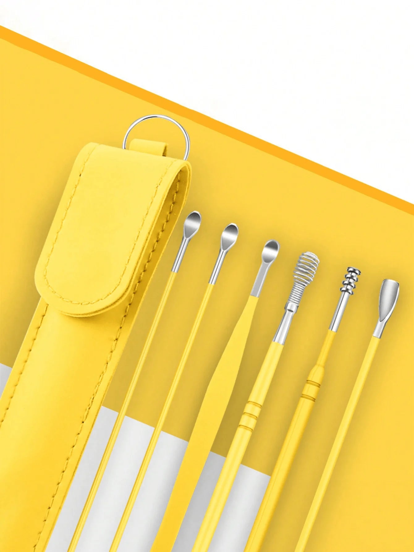 Kit de Nettoyage des Oreilles en Acier Inoxydable – Cure-Oreilles avec Étui de Rangement