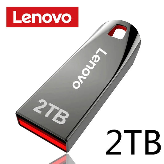 Clé USB Lenovo 2 To - USB 3.0 Haute Vitesse, Métal, Étanche, Stockage Portable